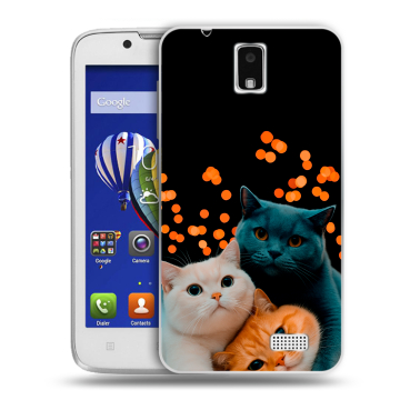 Пластиковый чехол на Lenovo A328 с принтом Кошки