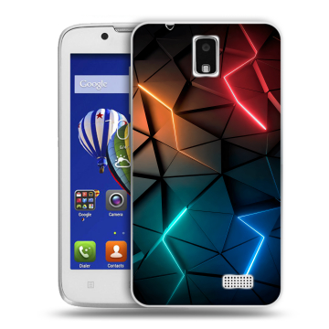 Пластиковый чехол на Lenovo A328 с принтом Абстракция неон