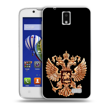 Пластиковый чехол на Lenovo A328 с принтом Герб России золотой Пластиковый чехол на Lenovo A328 с принтом Герб России золотой