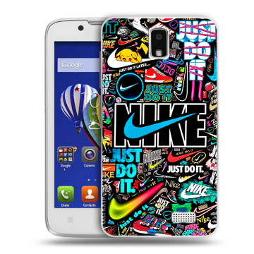 Пластиковый чехол на Lenovo A328 с принтом найк nike черный Пластиковый чехол на Lenovo A328 с принтом найк nike черный