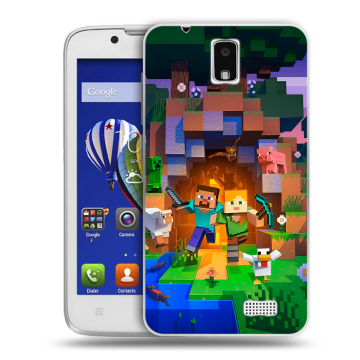 Пластиковый чехол на Lenovo A328 с принтом Майнкрафт Minecraft Пластиковый чехол на Lenovo A328 с принтом Майнкрафт Minecraft