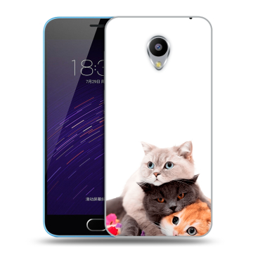 Пластиковый чехол на Meizu M1 с принтом Кошки