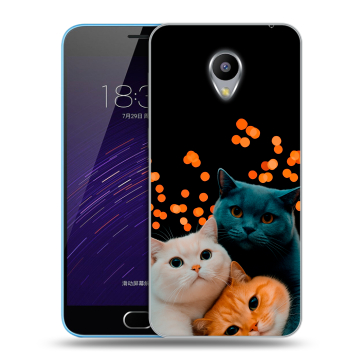 Пластиковый чехол на Meizu M1 с принтом Кошки