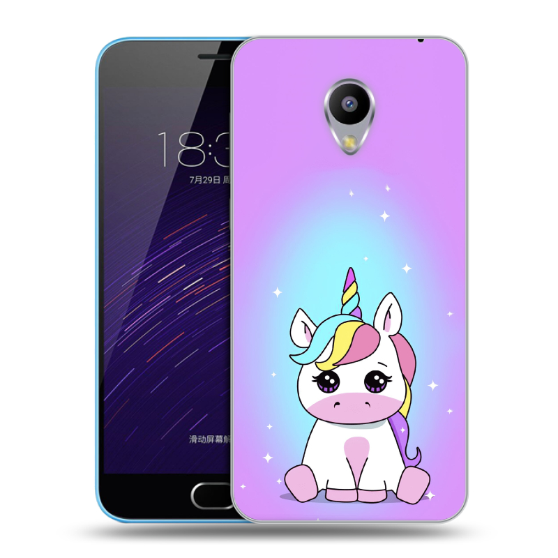 Пластиковый чехол на Meizu M1 с принтом Единорог Пластиковый чехол на Meizu M1 с принтом Единорог