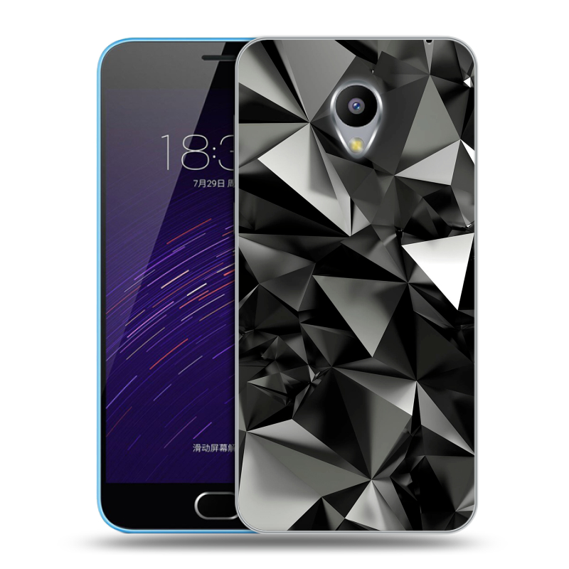 Пластиковый чехол на Meizu M1 с принтом Черные кристаллы Пластиковый чехол на Meizu M1 с принтом Черные кристаллы