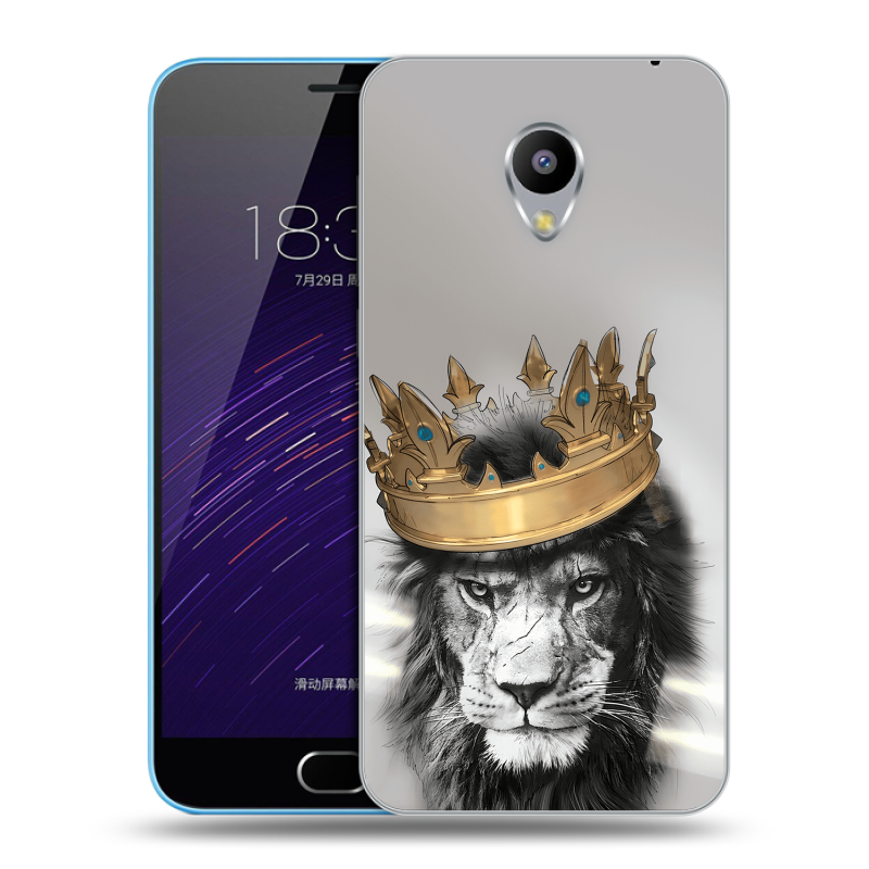 Пластиковый чехол на Meizu M1 с принтом Лев с короной Пластиковый чехол на Meizu M1 с принтом Лев с короной