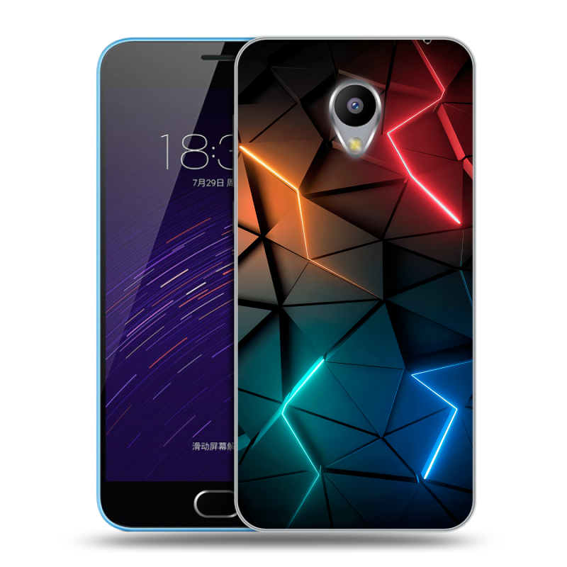 Пластиковый чехол на Meizu M1 с принтом Абстракция неон Пластиковый чехол на Meizu M1 с принтом Абстракция неон