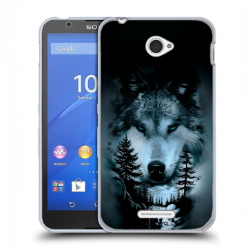 Пластиковый чехол на Sony Xperia E4 с принтом Лесной волк
