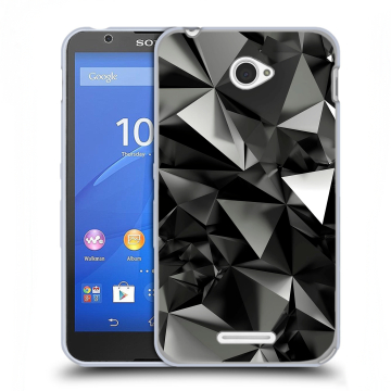 Пластиковый чехол на Sony Xperia E4 с принтом Черные кристаллы