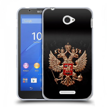 Пластиковый чехол на Sony Xperia E4 с принтом Герб России