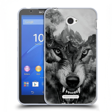 Пластиковый чехол на Sony Xperia E4 с принтом Волк
