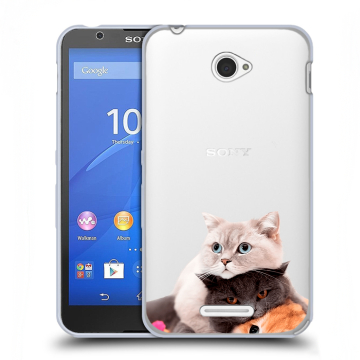 Пластиковый чехол на Sony Xperia E4 с принтом Кошки