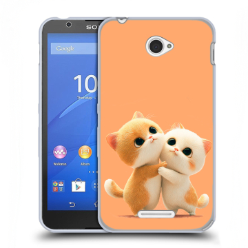 Пластиковый чехол на Sony Xperia E4 с принтом Милые котики
