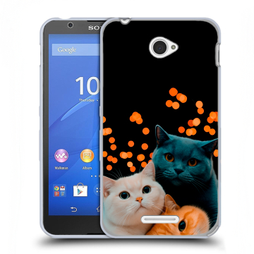 Пластиковый чехол на Sony Xperia E4 с принтом Кошки