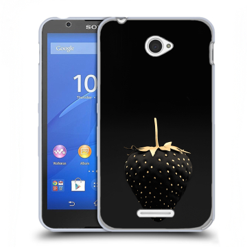 Пластиковый чехол на Sony Xperia E4 с принтом Черная клубника