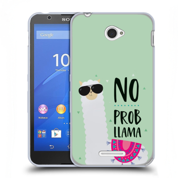 Пластиковый чехол на Sony Xperia E4 с принтом Лама