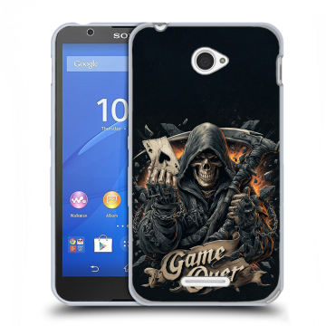 Пластиковый чехол на Sony Xperia E4 с принтом Скелет карты