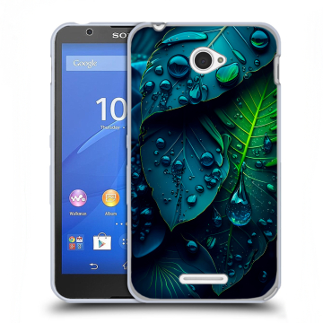 Пластиковый чехол на Sony Xperia E4 с принтом Листья