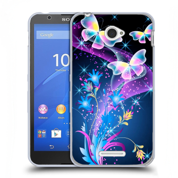 Пластиковый чехол на Sony Xperia E4 с принтом Бабочки Пластиковый чехол на Sony Xperia E4 с принтом Бабочки
