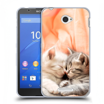 Пластиковый чехол на Sony Xperia E4 с принтом Котята