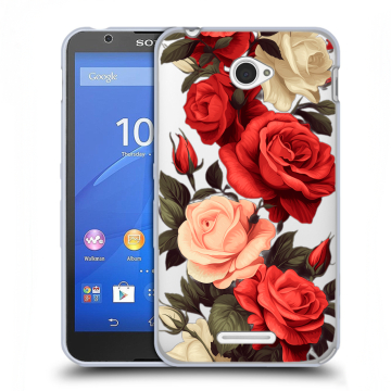 Пластиковый чехол на Sony Xperia E4 с принтом Розы Пластиковый чехол на Sony Xperia E4 с принтом Розы