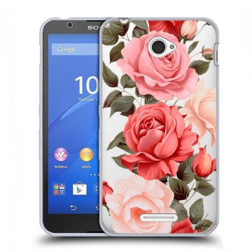 Пластиковый чехол на Sony Xperia E4 с принтом Розы Пластиковый чехол на Sony Xperia E4 с принтом Розы