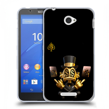 Пластиковый чехол на Sony Xperia E4 с принтом Золотой скрудж макдак