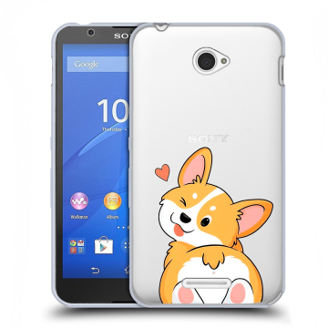 Пластиковый чехол на Sony Xperia E4 с принтом Корги Пластиковый чехол на Sony Xperia E4 с принтом Корги