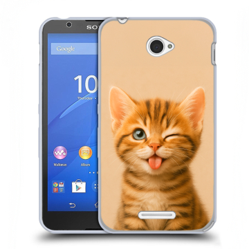 Пластиковый чехол на Sony Xperia E4 с принтом котенок Пластиковый чехол на Sony Xperia E4 с принтом котенок