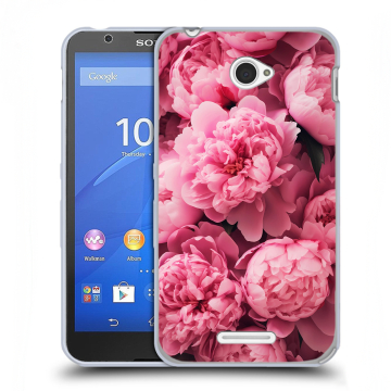 Пластиковый чехол на Sony Xperia E4 с принтом цветы пионы Пластиковый чехол на Sony Xperia E4 с принтом цветы пионы