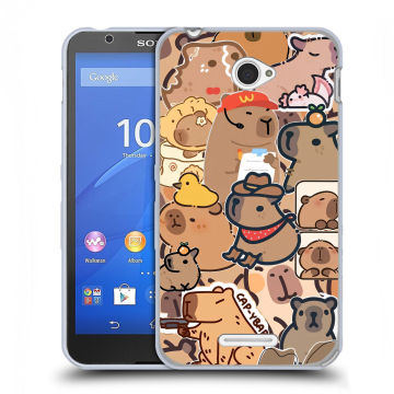 Пластиковый чехол на Sony Xperia E4 с принтом капибара
