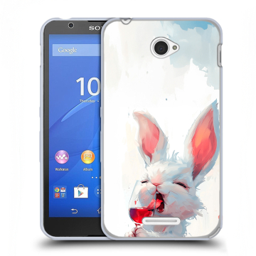 Пластиковый чехол на Sony Xperia E4 с принтом кролик зайчик Пластиковый чехол на Sony Xperia E4 с принтом кролик зайчик