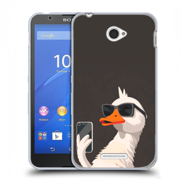 Пластиковый чехол на Sony Xperia E4 с принтом утка в очках Пластиковый чехол на Sony Xperia E4 с принтом утка в очках