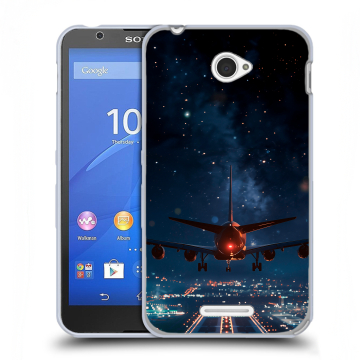 Пластиковый чехол на Sony Xperia E4 с принтом самолет Пластиковый чехол на Sony Xperia E4 с принтом самолет