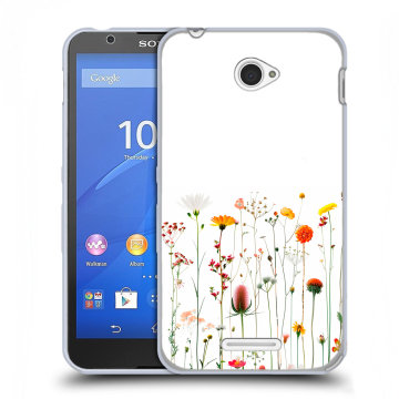 Пластиковый чехол на Sony Xperia E4 с принтом цветы Пластиковый чехол на Sony Xperia E4 с принтом цветы