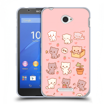 Пластиковый чехол на Sony Xperia E4 с принтом Hello Kitty Хелоу Кити