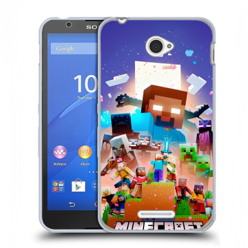Пластиковый чехол на Sony Xperia E4 с принтом Майнкрафт Minecraft