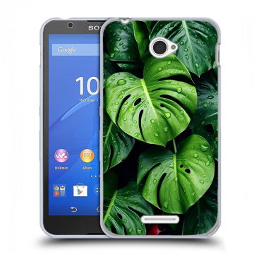 Пластиковый чехол на Sony Xperia E4 с принтом Листья Пластиковый чехол на Sony Xperia E4 с принтом Листья