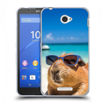 Пластиковый чехол на Sony Xperia E4 с принтом Капибара Пластиковый чехол на Sony Xperia E4 с принтом Капибара