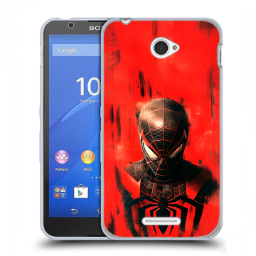 Пластиковый чехол на Sony Xperia E4 с принтом человек паук spiderman Пластиковый чехол на Sony Xperia E4 с принтом человек паук spiderman