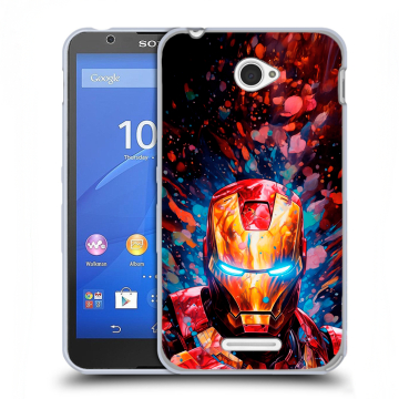 Пластиковый чехол на Sony Xperia E4 с принтом Железный человек Ironman Пластиковый чехол на Sony Xperia E4 с принтом Железный человек Ironman