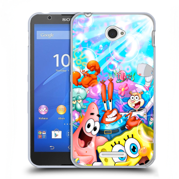 Пластиковый чехол на Sony Xperia E4 с принтом спанчбоб спанч боб Пластиковый чехол на Sony Xperia E4 с принтом спанчбоб спанч боб