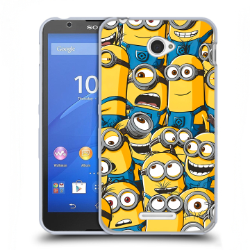 Пластиковый чехол на Sony Xperia E4 с принтом Миньоны Пластиковый чехол на Sony Xperia E4 с принтом Миньоны