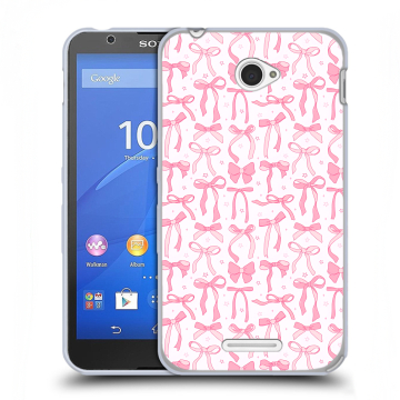 Пластиковый чехол на Sony Xperia E4 с принтом Розовые бантики