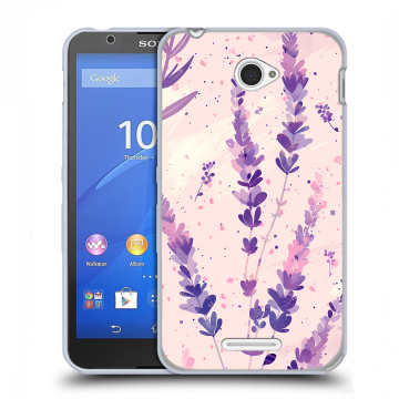 Пластиковый чехол на Sony Xperia E4 с принтом цветы лаванда Пластиковый чехол на Sony Xperia E4 с принтом цветы лаванда