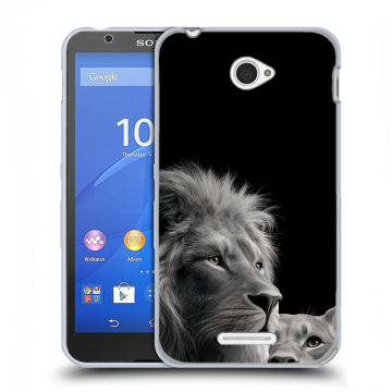 Пластиковый чехол на Sony Xperia E4 с принтом Лев кошки Пластиковый чехол на Sony Xperia E4 с принтом Лев кошки
