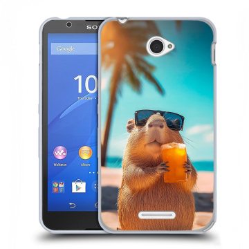 Пластиковый чехол на Sony Xperia E4 с принтом Капибара
