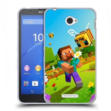 Пластиковый чехол на Sony Xperia E4 с принтом Майнкрафт Minecraft