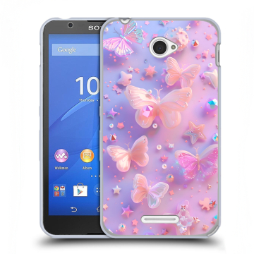 Пластиковый чехол на Sony Xperia E4 с принтом Бабочки