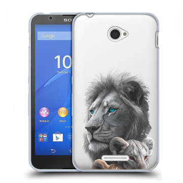 Пластиковый чехол на Sony Xperia E4 с принтом Львы Пластиковый чехол на Sony Xperia E4 с принтом Львы